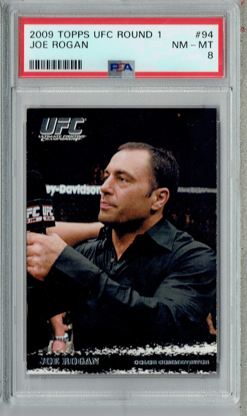 PSA 8 NM-MT Joe Rogan 2009 Topps UFC Round 1 #94 Rookie Card