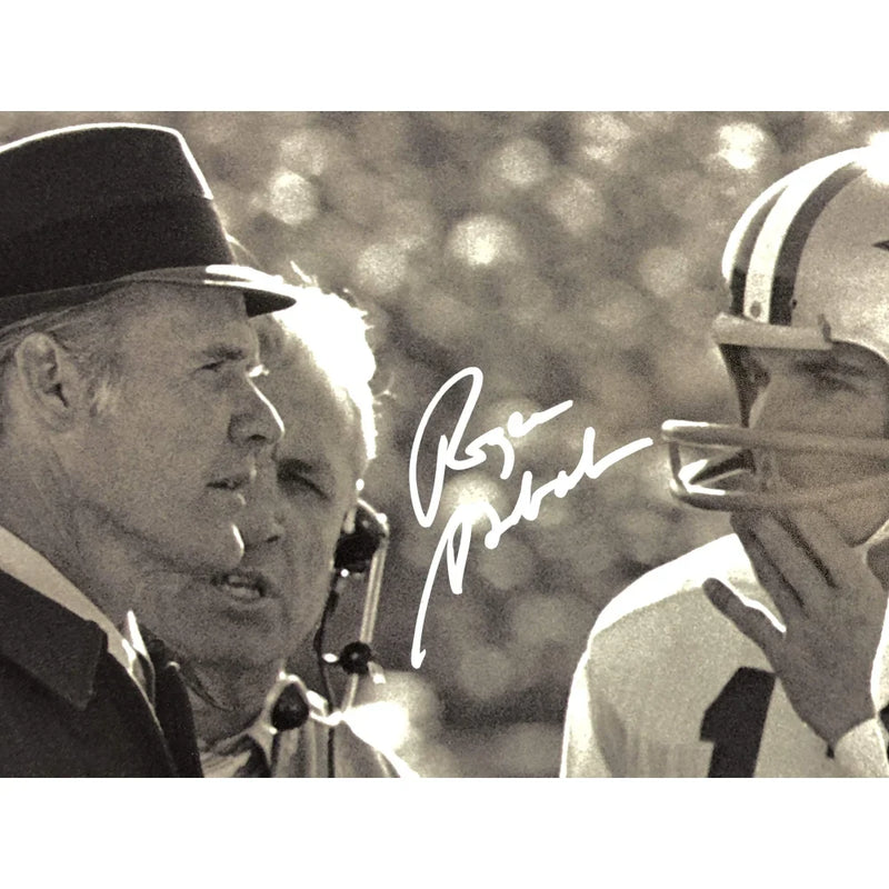Roger Staubach Signed Cowboys Framed 16x20 Photo W/ Tom Landry JSA COA Dallas Autograph