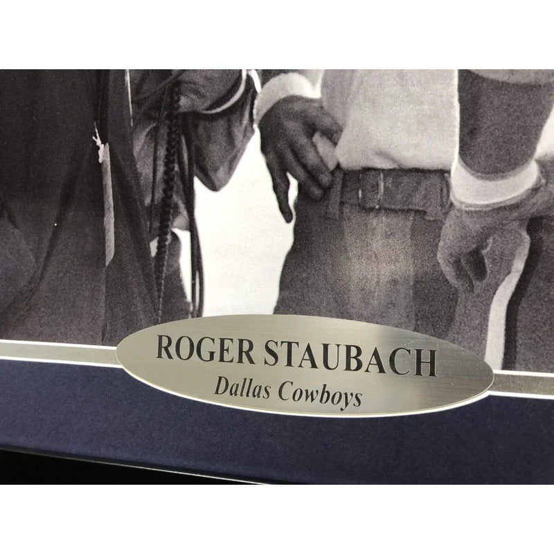 Roger Staubach Signed Cowboys Framed 16x20 Photo W/ Tom Landry JSA COA Dallas Autograph