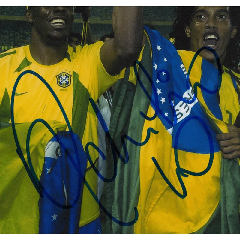 Ronaldinho Autographed Brazil World Cup 8x12 Photo Framed JSA COA Signed Cbf