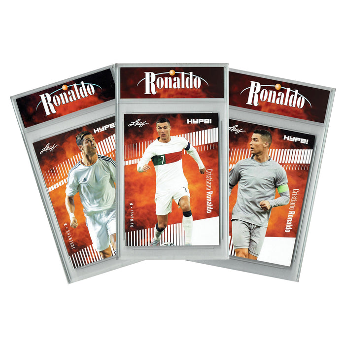 3) Certified Mint+ Cristiano Ronaldo 2020-23 Leaf Hype! Rare Trading Card Lot Portugal, Juventus, Al Nassr
