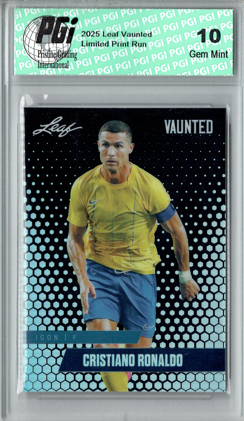 Cristiano Ronaldo 2025 Leaf Vaunted Metal #VM-01 Black 7 Made Rare Card PGI 10