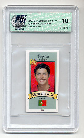Cristiano Ronaldo 2004 Review + Campioni Futuro True Rookie Card 2-Pack PGI 10