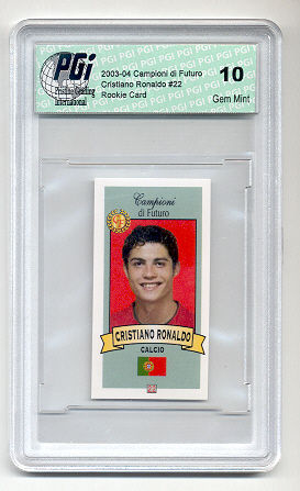 $ Cristiano Ronaldo 2004 Review + Campioni Futuro True Rookie Card 2-Pack PGI 10