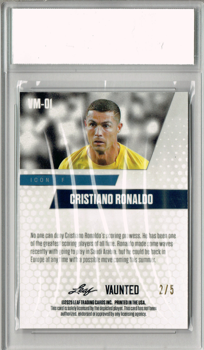 Certified Mint+ Cristiano Ronaldo 2025 Leaf Vaunted Metal #VM-01 Green 5 Made Rare Card Portugal