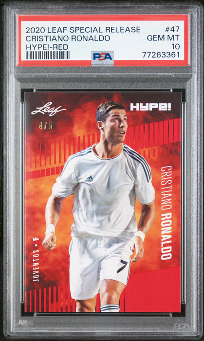 PSA 10 GEM-MT Cristiano Ronaldo 2020 Leaf Hype #47 Rare Trading Card Red #4/5