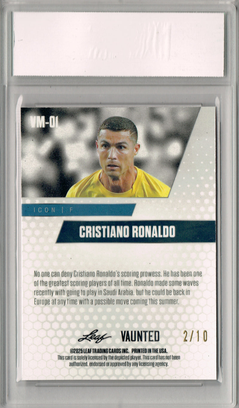 Cristiano Ronaldo 2025 Leaf Vaunted Metal #VM-04 Pink 10 Made Rare Card PGI 10