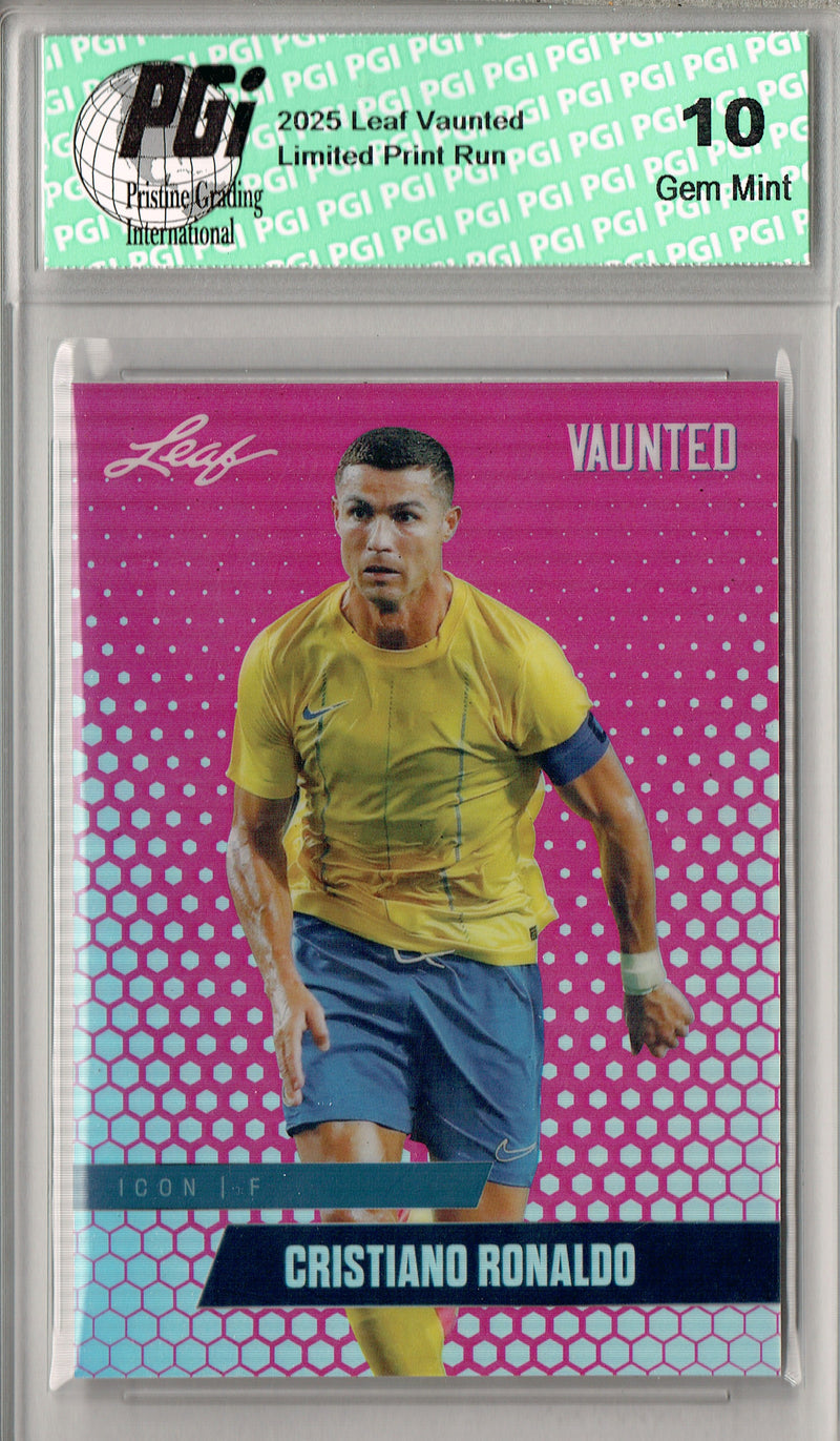 Cristiano Ronaldo 2025 Leaf Vaunted Metal #VM-04 Pink 10 Made Rare Card PGI 10