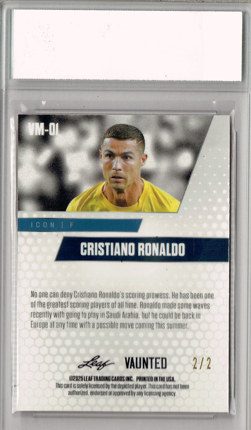 Certified Mint+ Cristiano Ronaldo 2025 Leaf Vaunted Metal #VM-01 Red #2 of 2 Made Rare Card Portugal