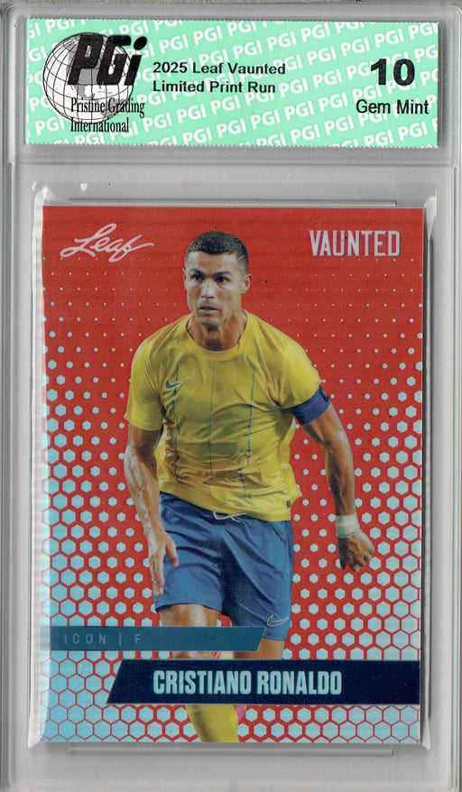 Cristiano Ronaldo 2025 Leaf Vaunted Metal #VM-01 Red #1 of 2 Made Rare — Rookie Cards