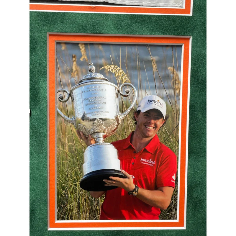 Rory Mcilroy Signed 2012 PGA Golf Championship Pin Flag Framed UDA COA Autograph