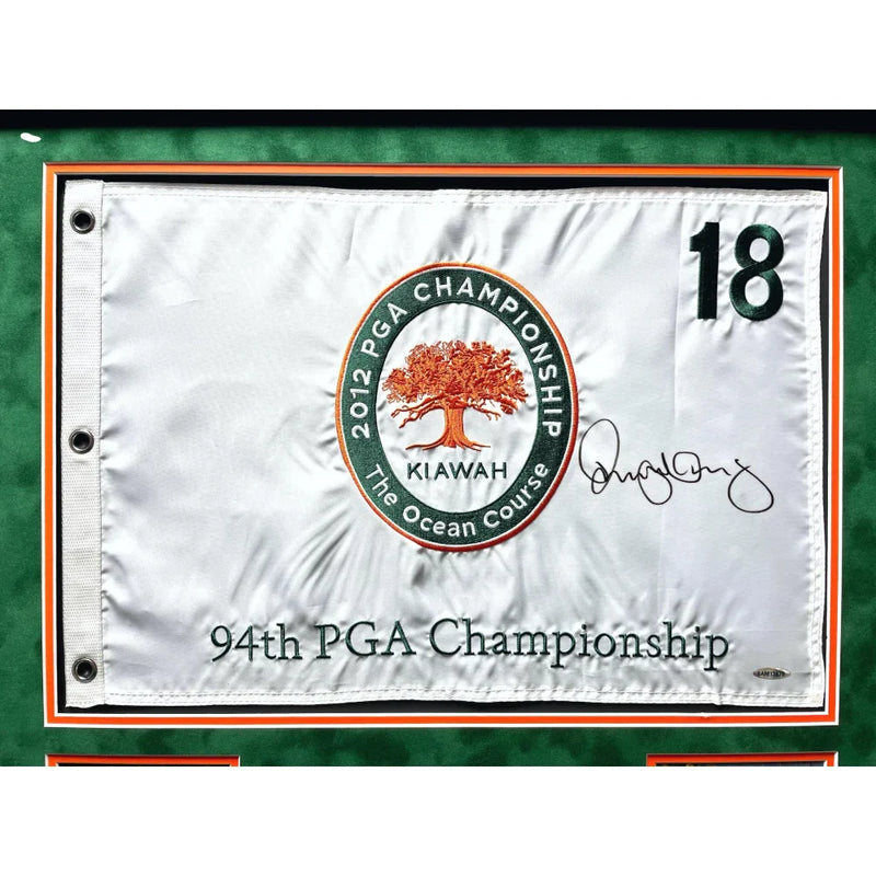 Rory Mcilroy Signed 2012 PGA Golf Championship Pin Flag Framed UDA COA Autograph