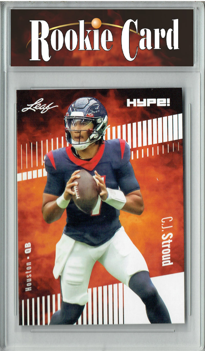 C.J. Stroud Rookie Card Houston Football Trading Card 2023 Leaf HYPE! #106 Only 5000 Made!  Certified Mint+