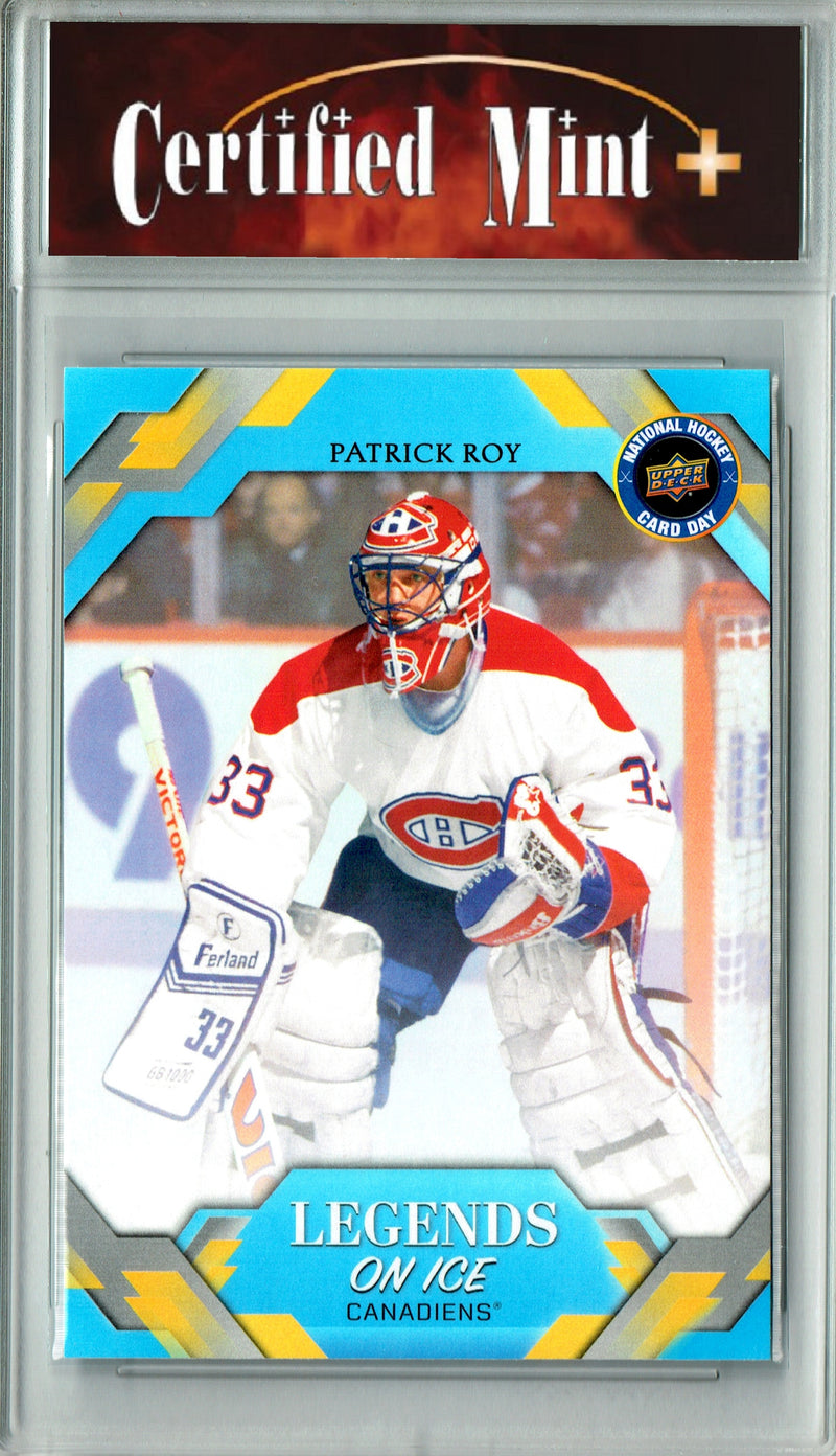 Patrick Roy Trading Card 2026 Upper Deck #NHCD-25 National Hockey Card Day, Certified Mint+ Condition, Montreal Canadiens Hockey