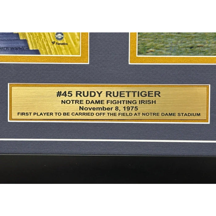 Rudy Ruettiger Autographed Notre Dame 8x10 Photo Framed Signed Fanatics COA Movie