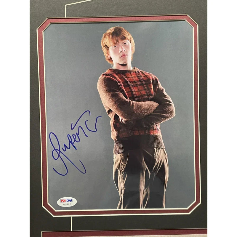 Rupert Grint Signed Harry Potter Flying Movie Car License Plate 8x10 Photo Framed Collage PSA Ron