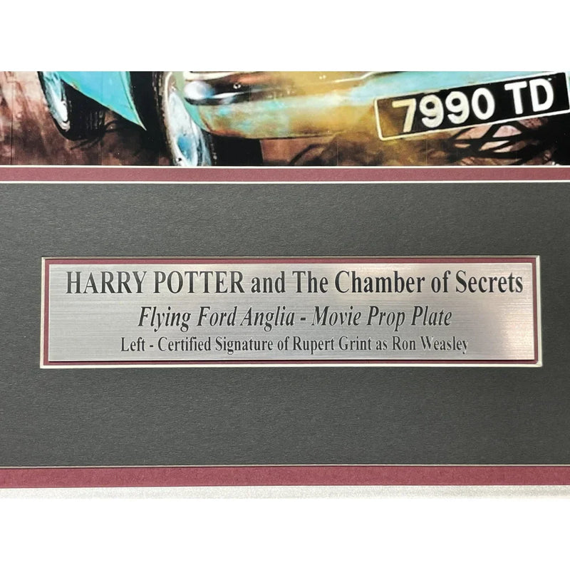 Rupert Grint Signed Harry Potter Flying Movie Car License Plate 8x10 Photo Framed Collage PSA Ron