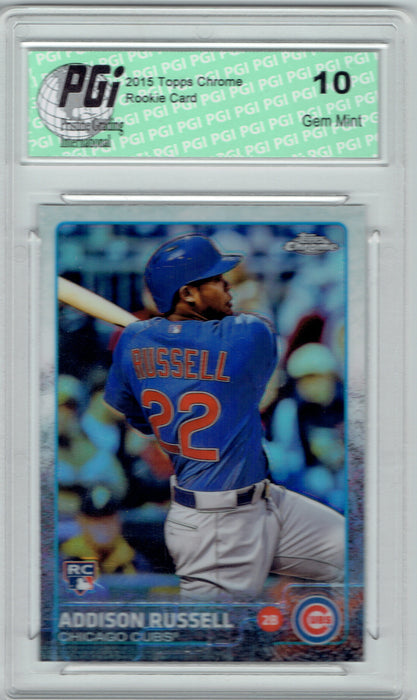 Addison Russell 2015 Topps Chrome Refractor Rookie Card #24 PGI 10