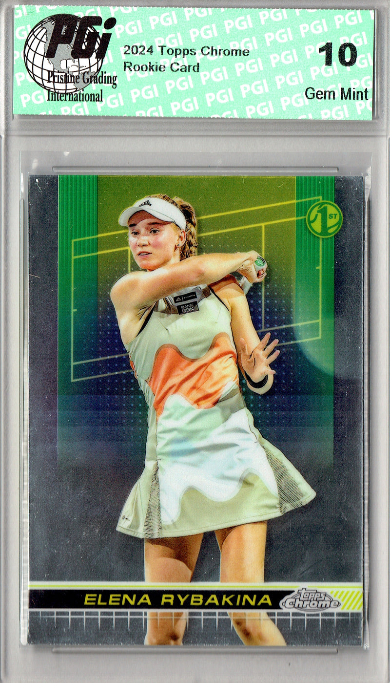 Elena Rybakina Rookie Card 2024 Topps Chrome #29, PGI 10, Russia Tennis