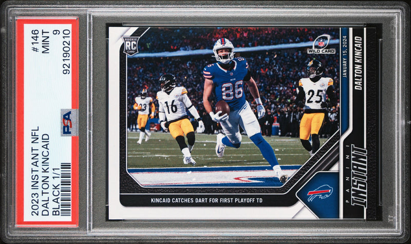 PSA 10 Dalton Kincaid 2023 Panini Instant #146 Black True 1 of 1 Rookie Card Buffalo Bills