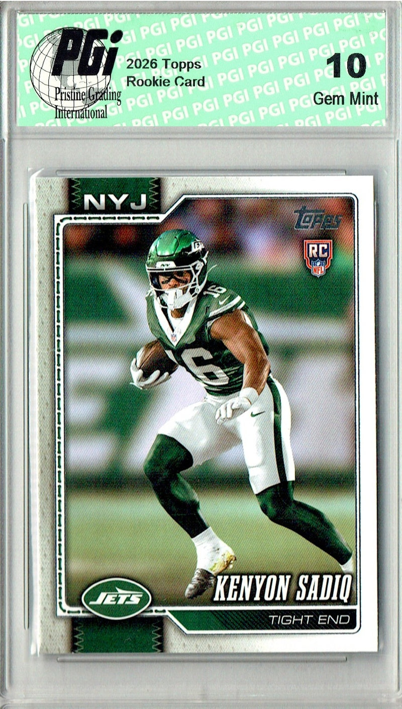 Kenyon Sadiq Rookie Card 2026 Topps #338 Flagship, PGI 10, New York Jets Football