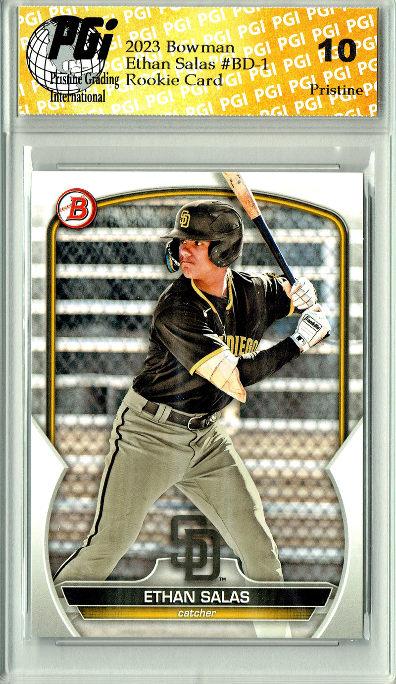 Ethan Salas Rookie Card 2023 Bowman Draft #BD-1 PRISTINE, PGI 10, San Diego Padres Baseball