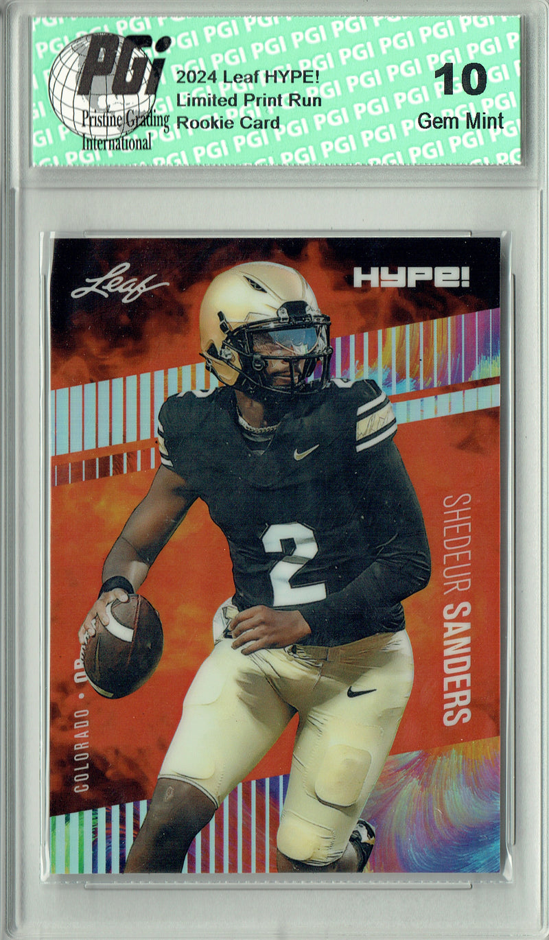 Shedeur Sanders Rookie Card 2024 Leaf HYPE! #HM-16 Metal 1/1 Burst, PGI 10, Cleveland Browns Football