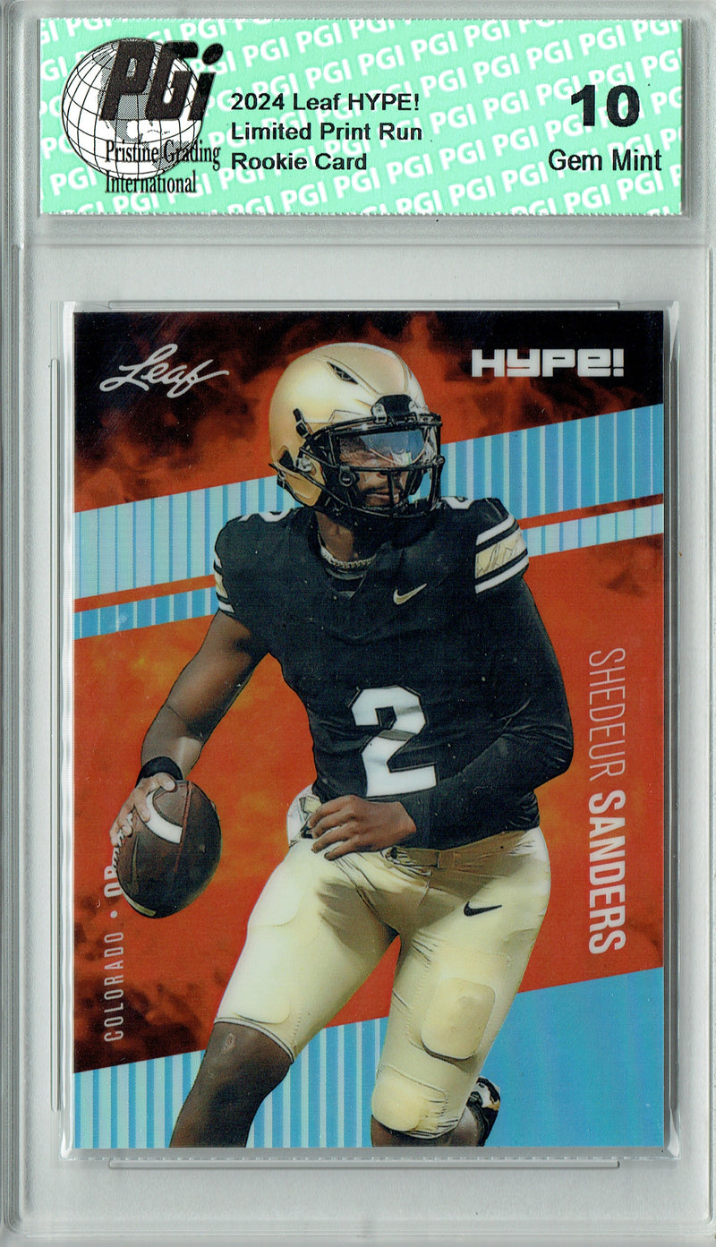 Shedeur Sanders Rookie Card 2024 Leaf HYPE! #HM-16 Metal 1/1 Platinum, PGI 10, Cleveland Browns Football