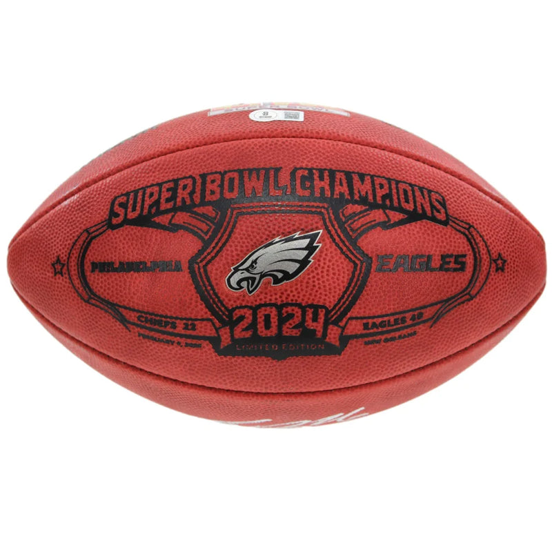 Saquon Barkley Signed Eagles Super Bowl LIX Champions Official Duke Football #D/500 Etched