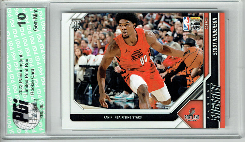 Scoot Henderson 2023 Panini Instant #352 NBA Rising Stars Rookie Card PGI 10