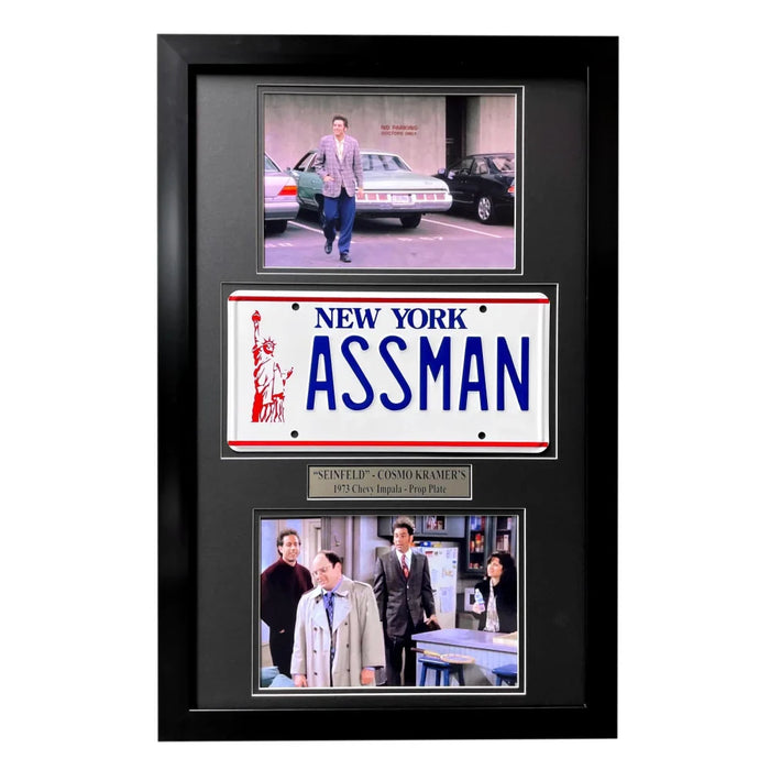 "Seinfeld" Kramer's Chevy Impala Tv Show Car License Plate Framed Memorabilia Jerry
