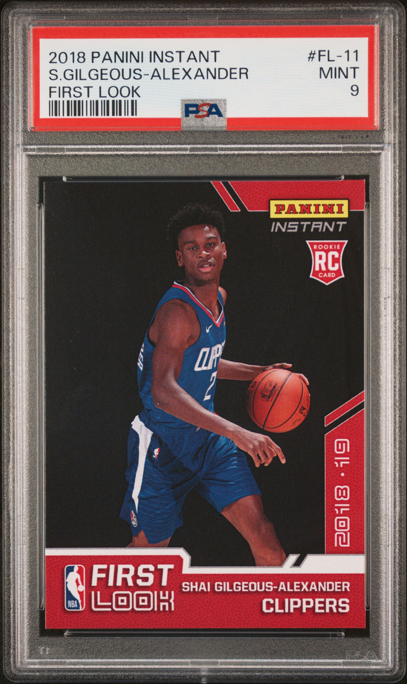 PSA 9 Shai Gilgeous Alexander 2018 Panini Instant #FL-11 First Look 1/76 Rookie Card Oklahoma City Thunder