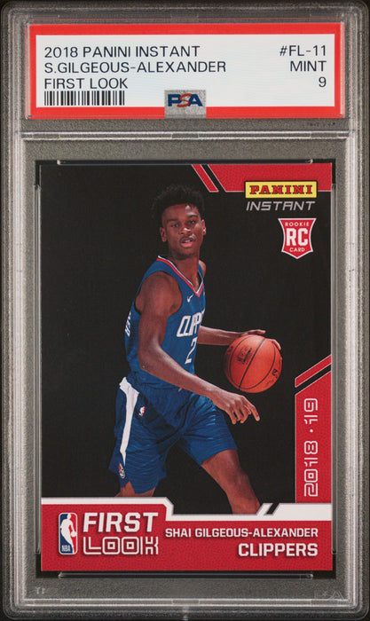 PSA 9 Shai Gilgeous Alexander 2018 Panini Instant #FL-11 First Look 1/76 Rookie Card