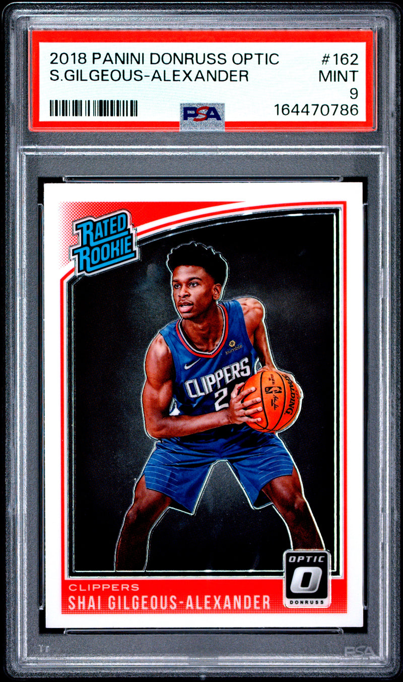 Shai Gilgeous-Alexander Trading Card 2018 Donruss Optic #162, PSA 9, Los Angeles Clippers Basketball
