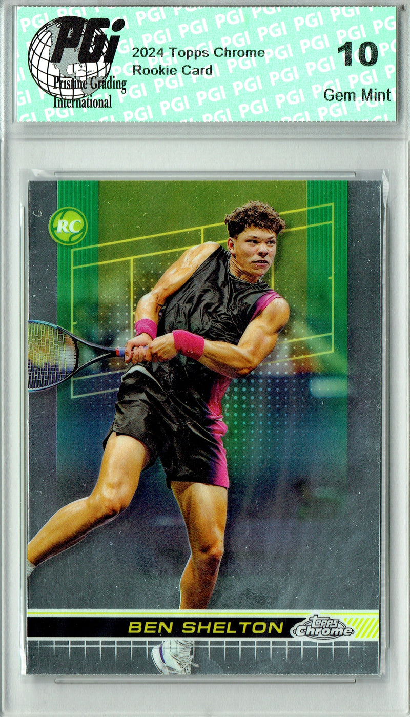 Ben Shelton Rookie Card 2024 Topps Chrome #89, PGI 10, USA Tennis