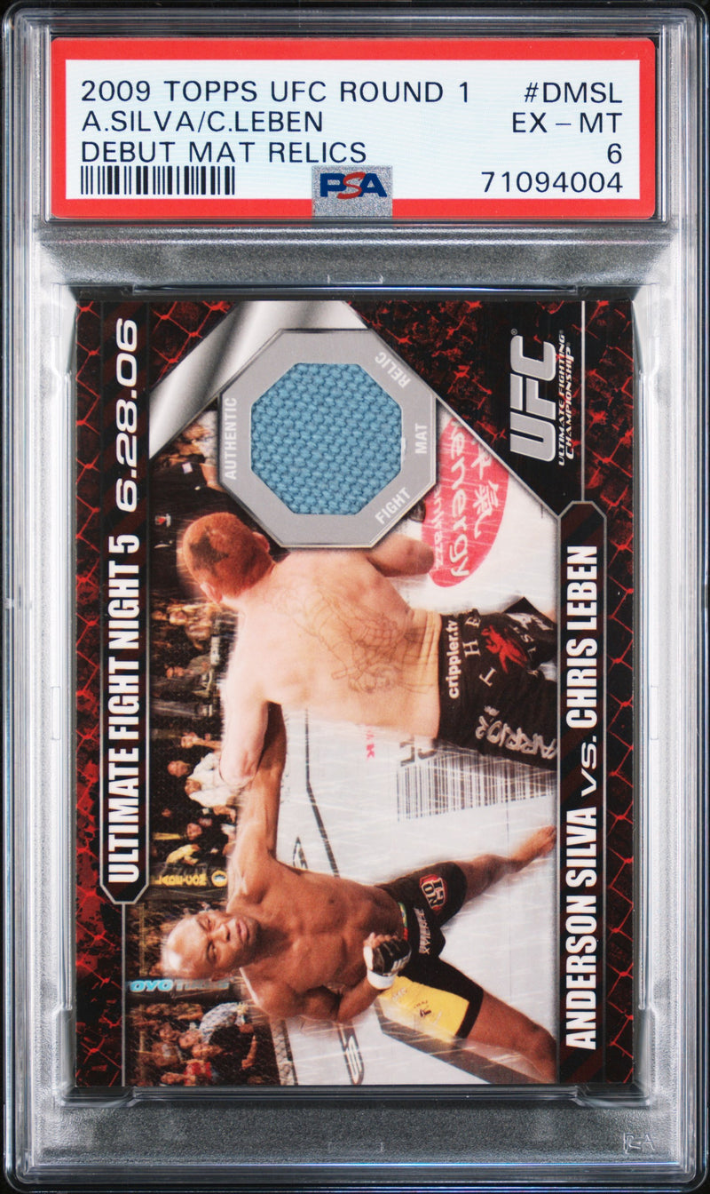 PSA 6 Anderson Silva 2009 Topps UFC Round 1 #DMSL Rookie Card Debut Mat Relics