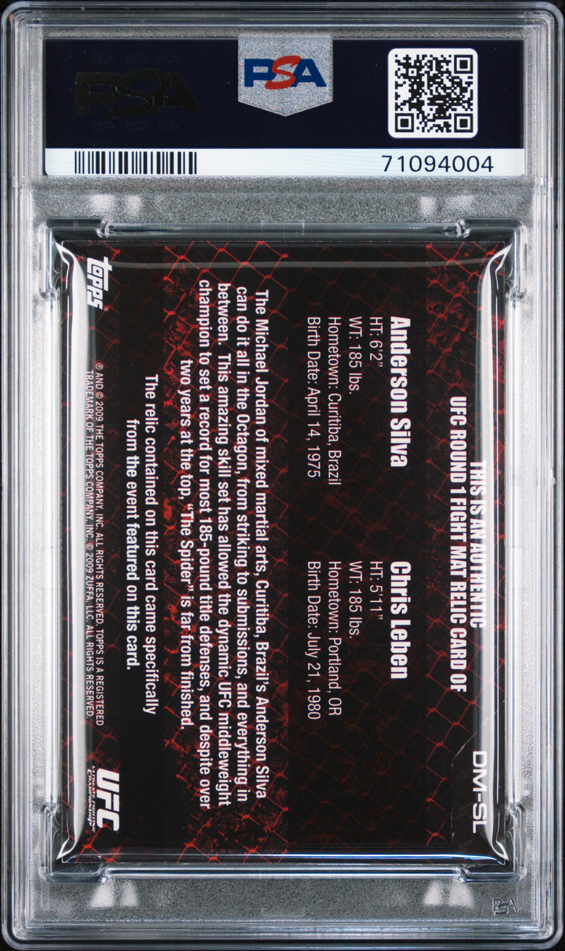 PSA 6 Anderson Silva 2009 Topps UFC Round 1 #DMSL Rookie Card Debut Mat Relics