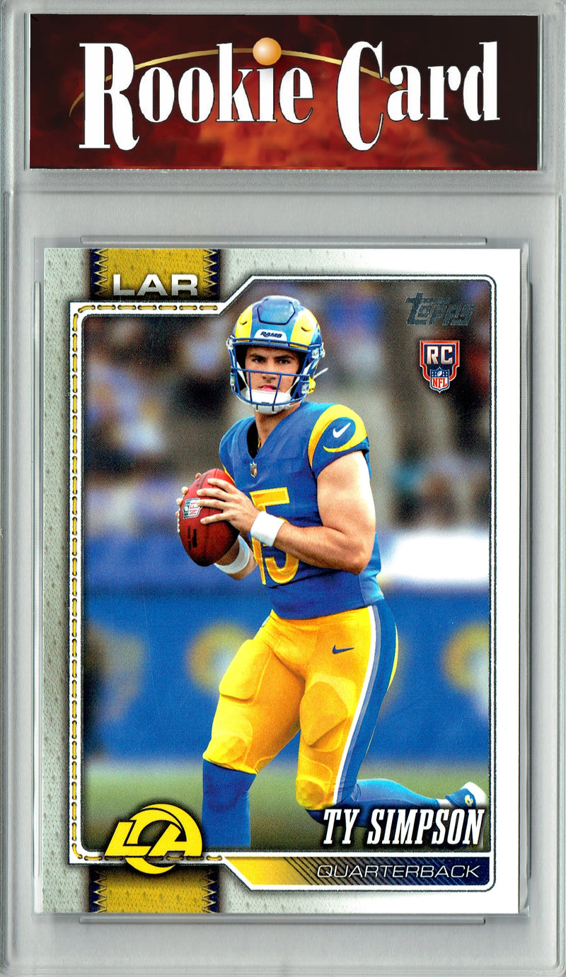 Ty Simpson Rookie Card 2026 Topps #302 Flagship, Certified Mint+ Condition, Los Angeles Rams Football