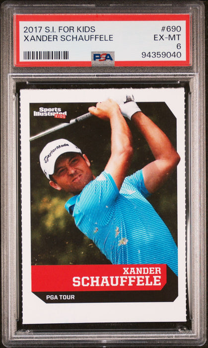 PSA 6 Xander Schauffele 2017 S.I. for Kids #690 Champion Rookie Card