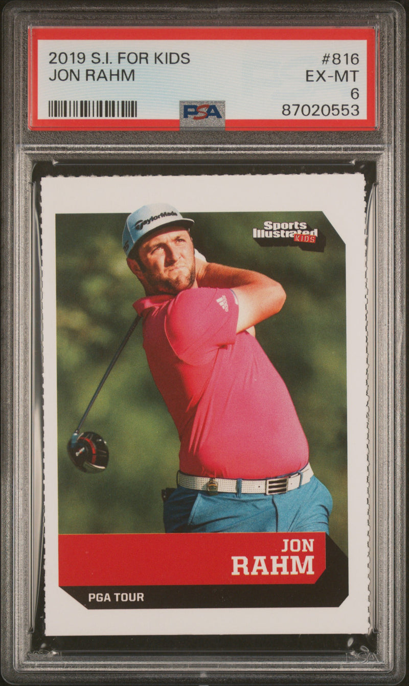 PSA 6 Jon Rahm 2019 S.I. for Kids #816 Masters Champion Rookie Card