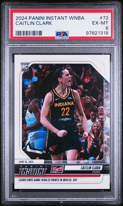 PSA 6 Caitlin Clark 2024 Panini Instant #72 Just 4450 Produced! Rookie Card