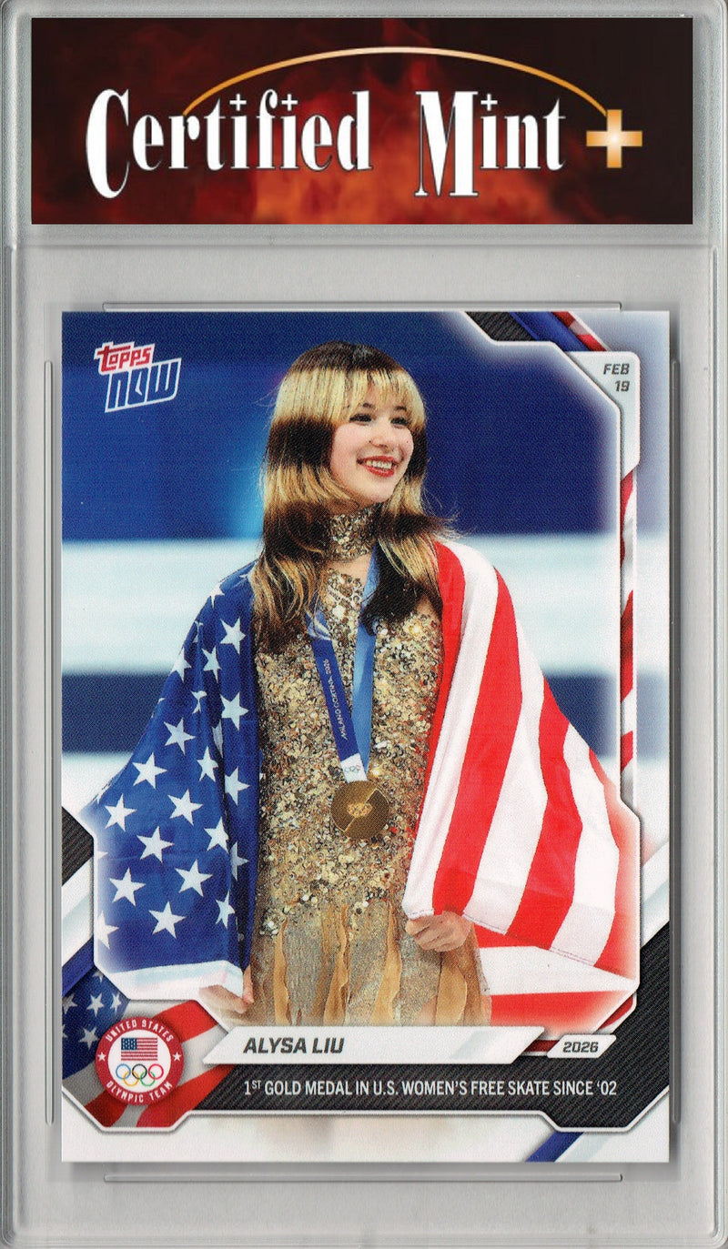 Certified Mint+ Alyssa Liu 2026 Olympic Gold Card #16 Figure Skating Gold Medal Team USA