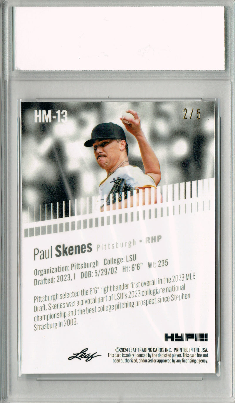 Paul Skenes 2024 Leaf HYPE! Metal #HM-13 Green Only 5 Made Rookie Card PGI 10
