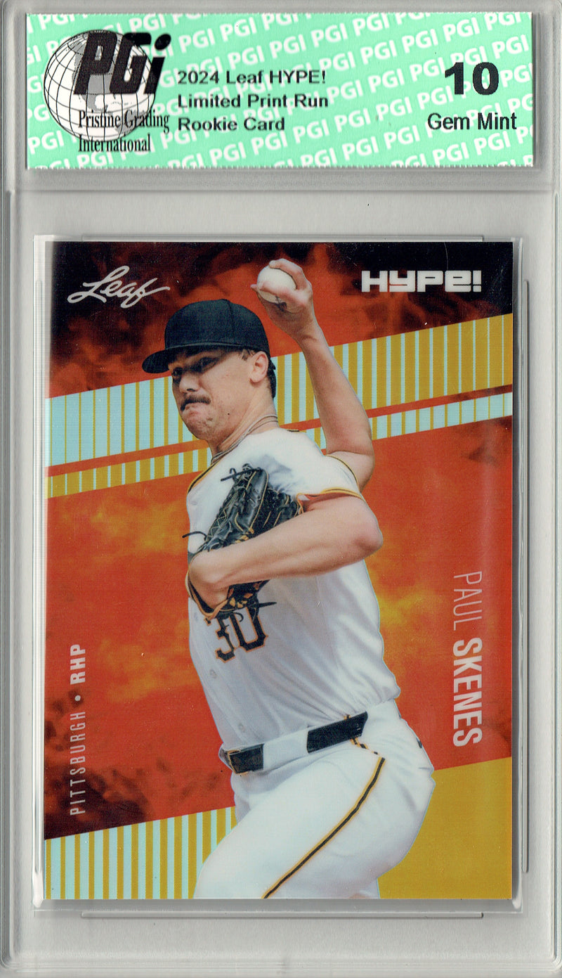 Paul Skenes Rookie Card 2024 Leaf HYPE! #HM-13 Metal #1/1 Gold, PGI 10, Pittsburgh Pirates Baseball