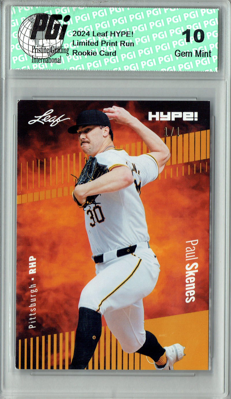 Paul Skenes 2024 Leaf HYPE! #151 Gold Blank Back 1/1 Rookie Card PGI 10