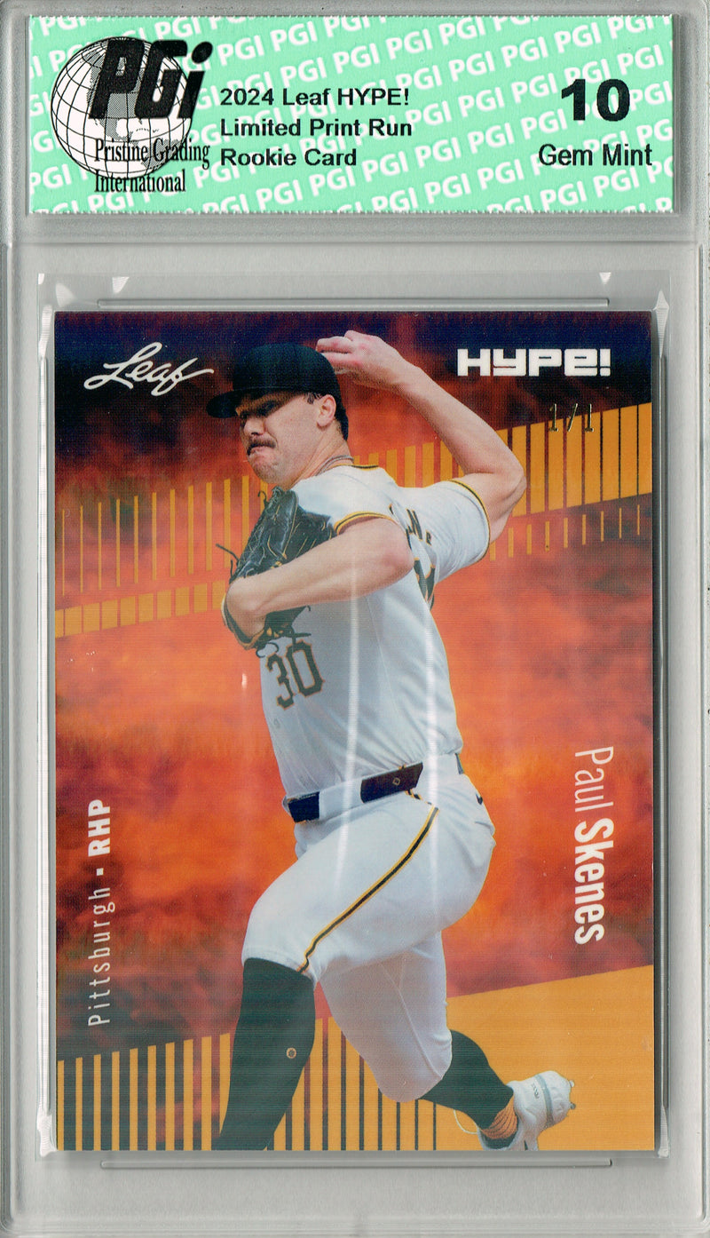 Paul Skenes 2024 Leaf HYPE! #151 Gold Shimmer 1/1 Rookie Card PGI 10