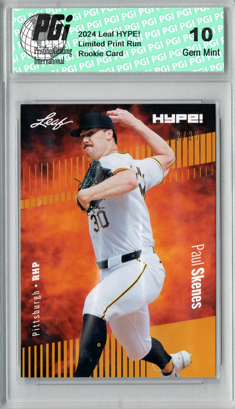 Paul Skenes 2024 Leaf HYPE! #151 Gold SP 25 Made Rookie Card PGI 10