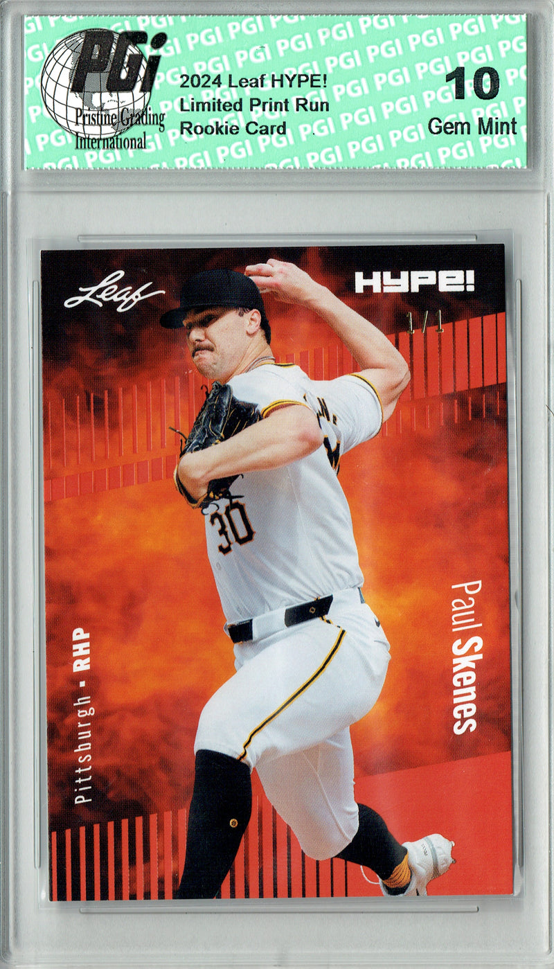 Paul Skenes 2024 Leaf HYPE! #151 Masterpiece 1 of 1 Rookie Card PGI 10