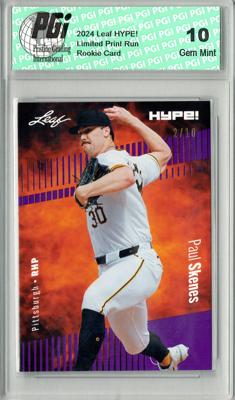 Paul Skenes 2024 Leaf HYPE! #151 Purple SP 10 Made Rookie Card PGI 10