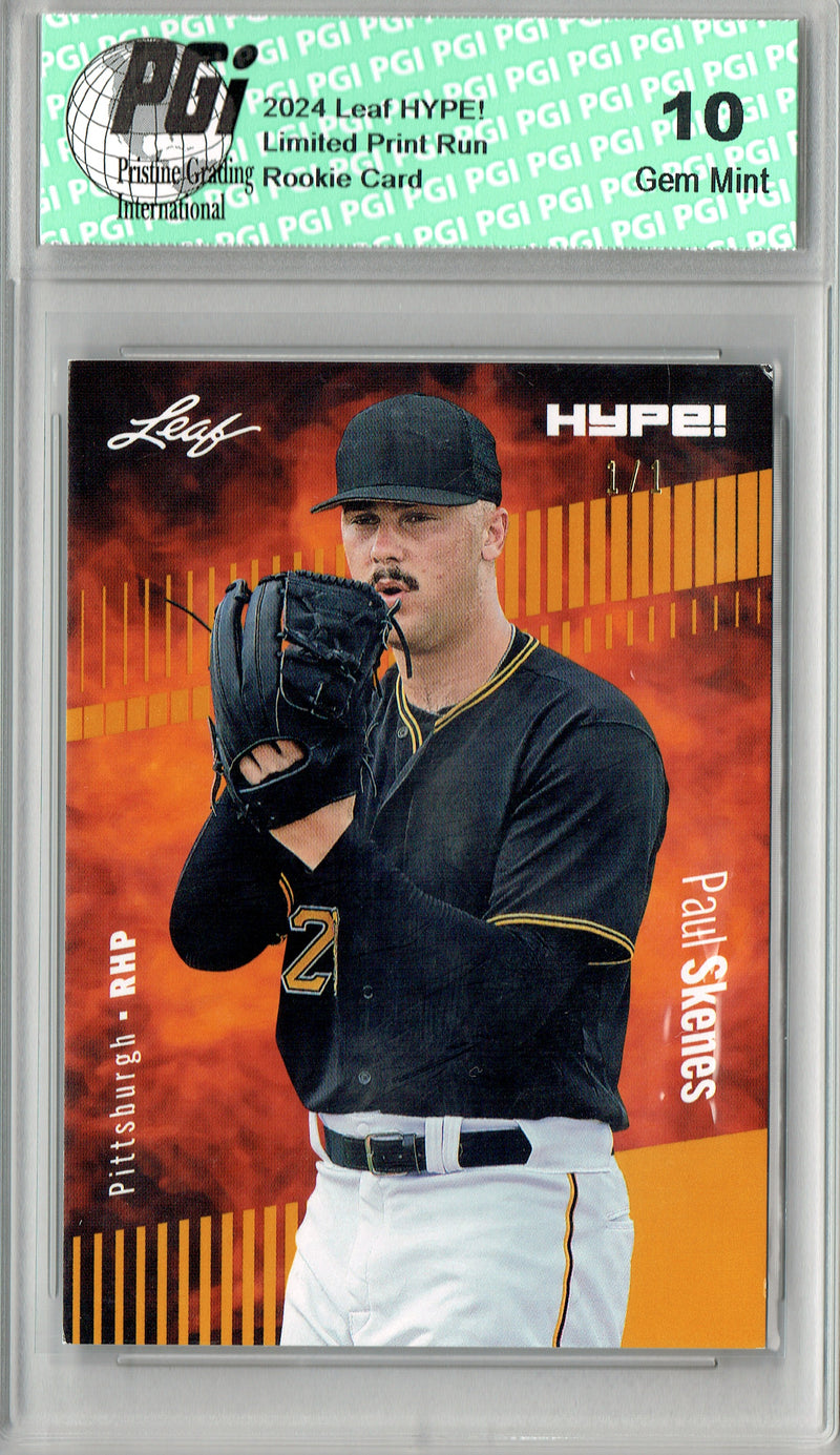 Paul Skenes 2024 Leaf HYPE! #151A Gold Blank Back 1/1 Rookie Card PGI 10